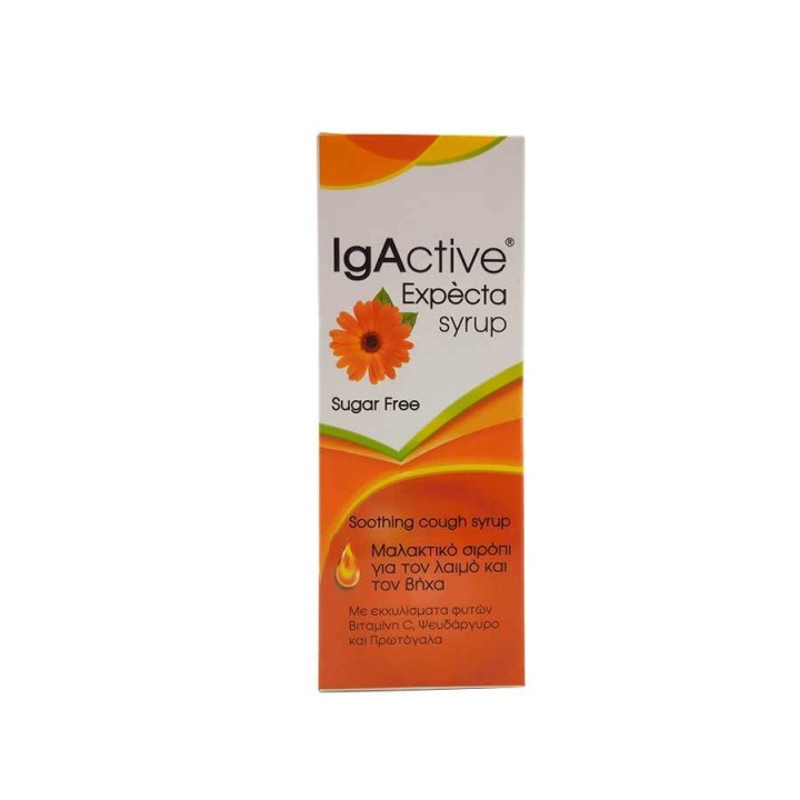 Igactive Expecta Syrup Sugar-Free With Herbal Extracts That Help With Sore Throat And Productive Cough 150ml