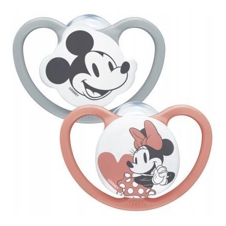 Nuk Disney Mickey Mouse Space Silicone Soothers 6-18M 2Pcs