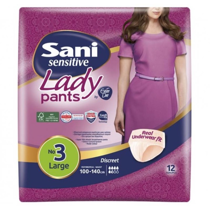 Sani Lady Sensitive Pants Large No3 12Pieces