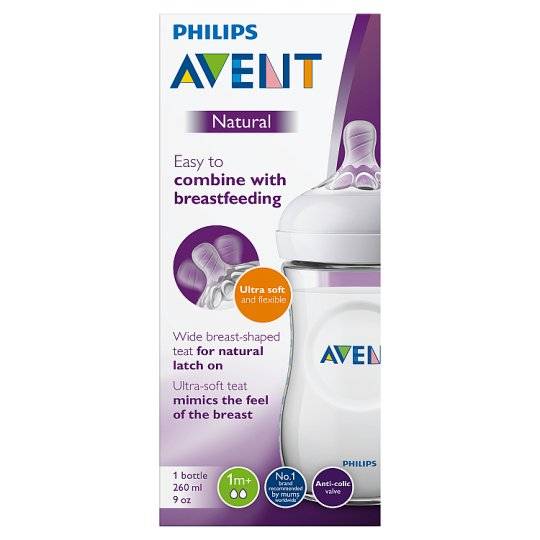 Philips Avent Natural Baby Bottle 1M+ Clear 260Ml