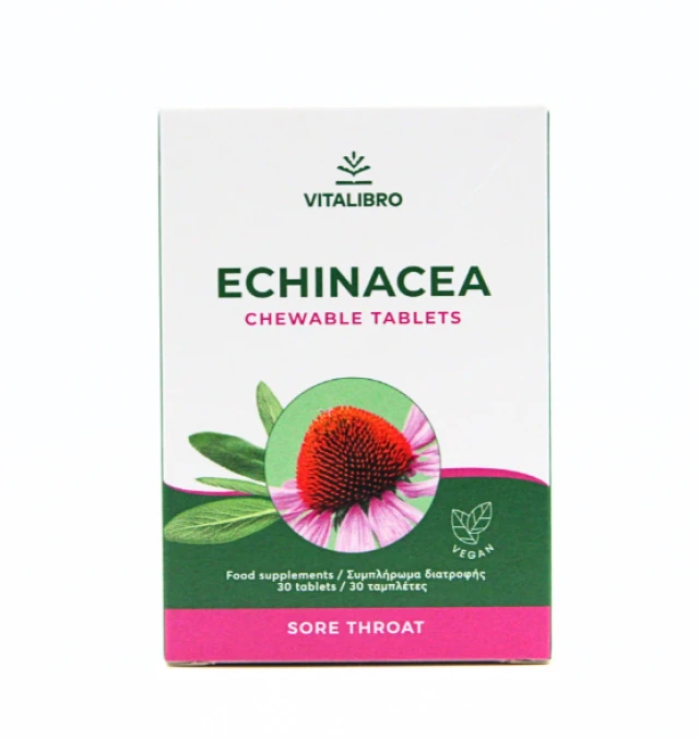 Vitalibro Echinacea Sore Throat 30 Chewable Tablets