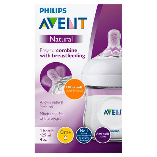 Philips Avent Natural Baby Bottle 0M+ Clear 125ml