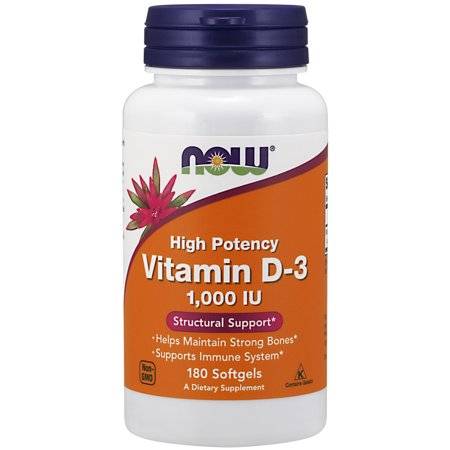 Now Vitamin D3 1000Iu Supports Immune System& Helps Mantain Strong Bones 180 Softgels