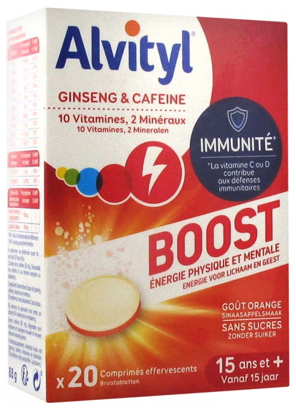 Alvityl Energy Boost Ginseng and Caffeine 20 Effervescent Tablets