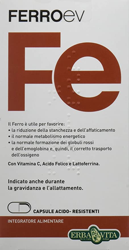 Erba Vita Ferro Ev Iron Supplement 60 Tablets