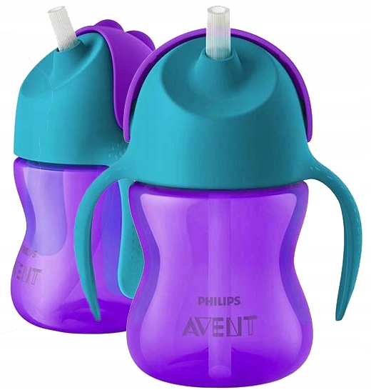 Avent Philips Straw Cup 9+ Months 200Ml Girl Cup Purple & Blue Colour Scf796 02