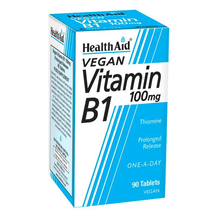 Health Aid Vitamin B1 (Thiamine) 100Mg Provides Energy & Normal Function Of Heart, Nervous & Psychological Function 90 Tablets