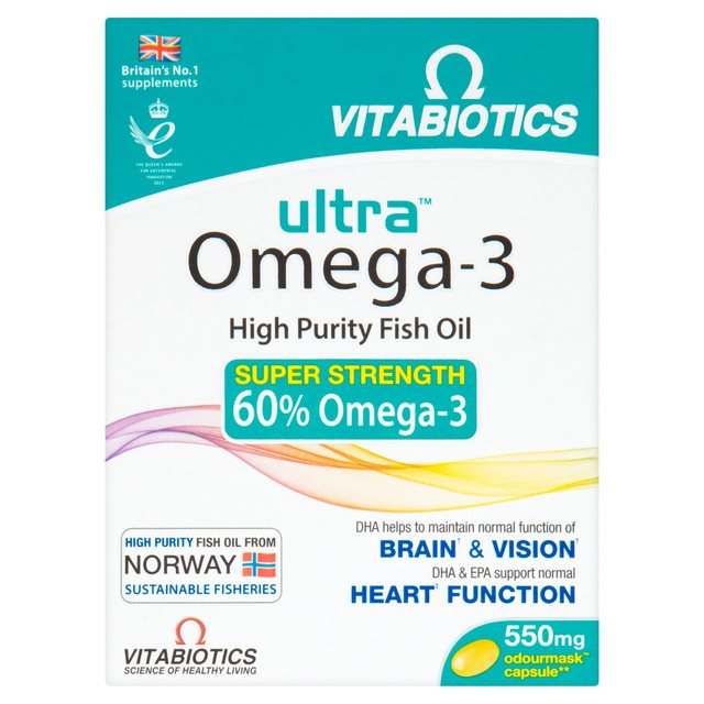 Vitabiotics Ultra Omega 3 Fish Oil Normal Function Of Brain & Vision 60 Tablets