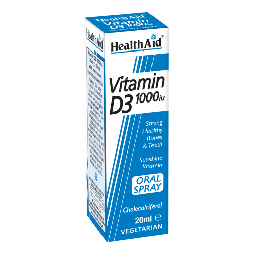 Health Aid Vitamin D3 1000Iu Oral Spray For Strong Healthy Bones & Teeth 20ml