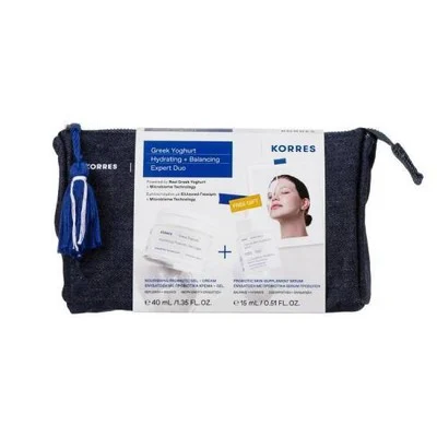 Korres Greek Yoghurt Hydration With Probiotics Cream-Gel 40ml + Gift Hydration With Probiotics Facial Serum 15ml + Bag