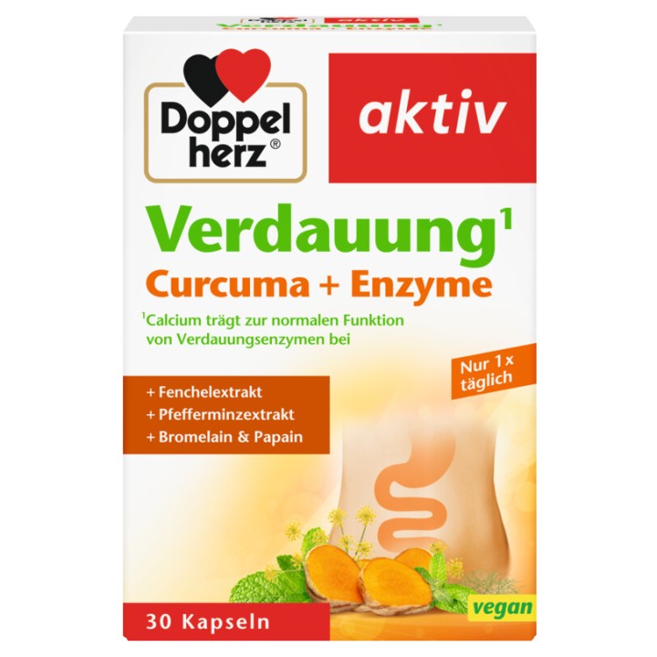 Doppel Herz Aktiv Digest Curcuma + Enzyme 30 Capsules