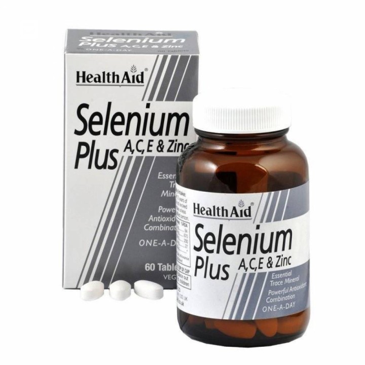 Health Aid Selenium Plus Vitamins Ace & Zinc Powerful Antioxidant Combination 60 Tablets