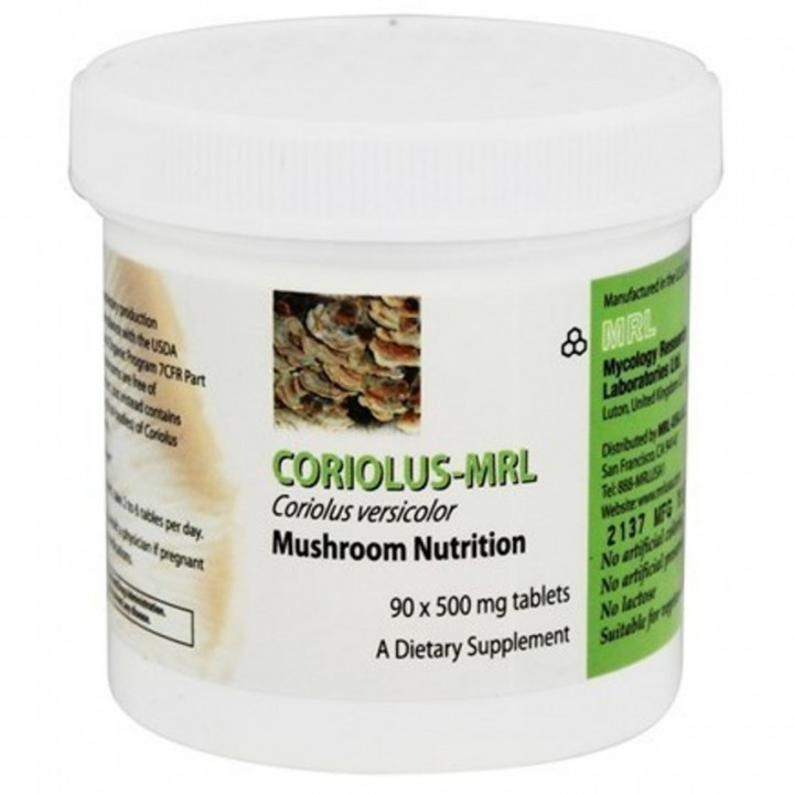 Coriolus-MRL Cultivated Mushroom Supplement for Immune System 90 Tablets