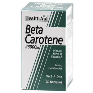 Health Aid Beta Carotene 23000Iu Natural Form Of Vitamin A 30 Capsules