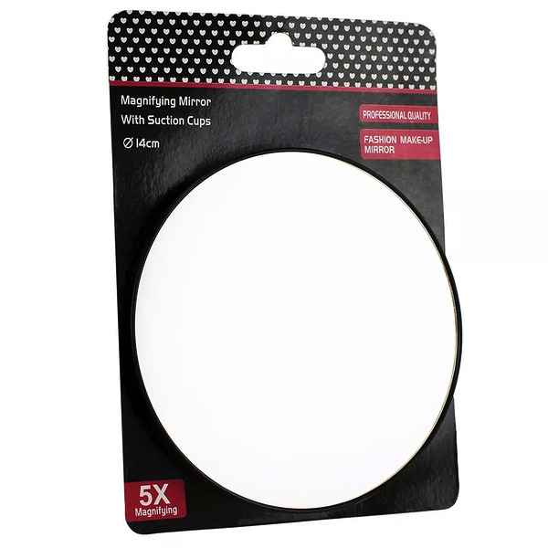 Magnifying Mirror With Suction Cups 5X Zoom  14Cm