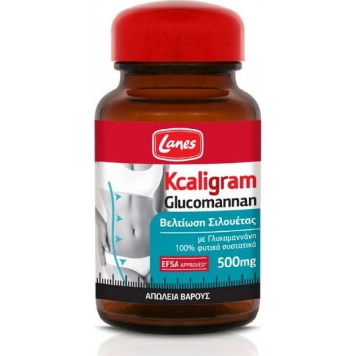 Lanes Kcaligram Glucomannan 500Mg For Weight Control 60 Tablets
