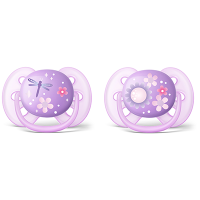 Avent Ultra Soft soother Girl or Boy 0-6m, 6-18m(2pcs) - Girl 6-18m