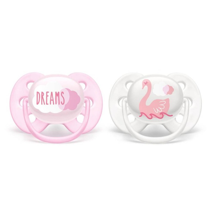 Philips Avent Ultra Soft Pacifier 0 6M Pink X2