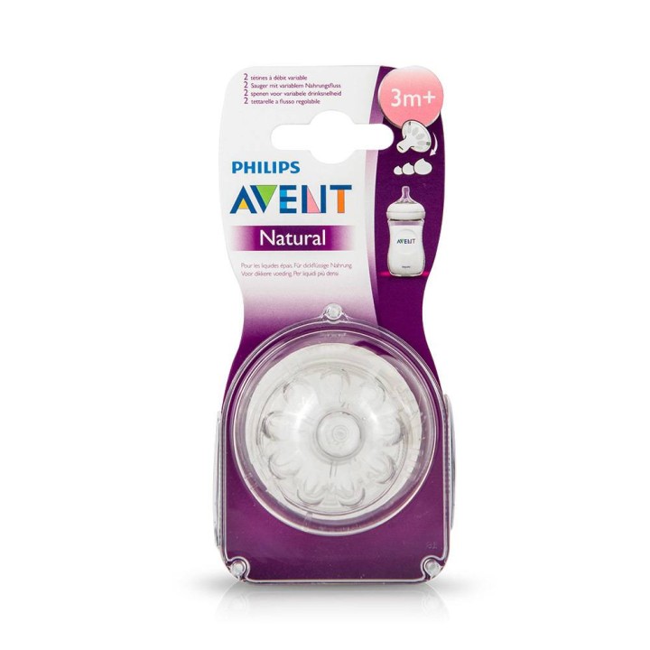Philips Avent Natural Teat 3M+ Variable Flow x2