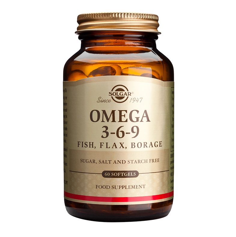 Solgar Omega 3-6-9 Fatty Acids Supports Heart& Brain Function 60 Soft Gels