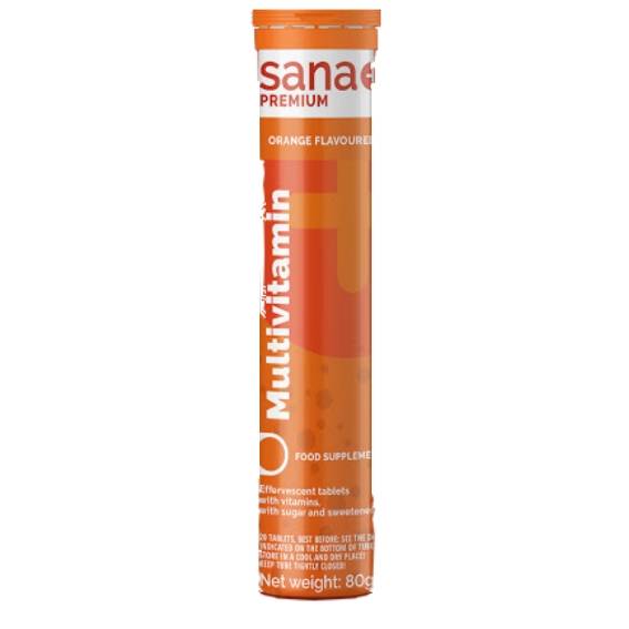 SANA PLUS MULTIVITAMIN ORANGE 20 EFFERVESCENT TABLETS