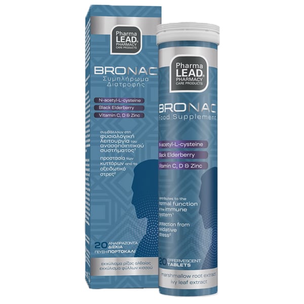 Pharmalead Bronac Dietary Supplement Against Oxidative Stress 20 Effervescent Tablets