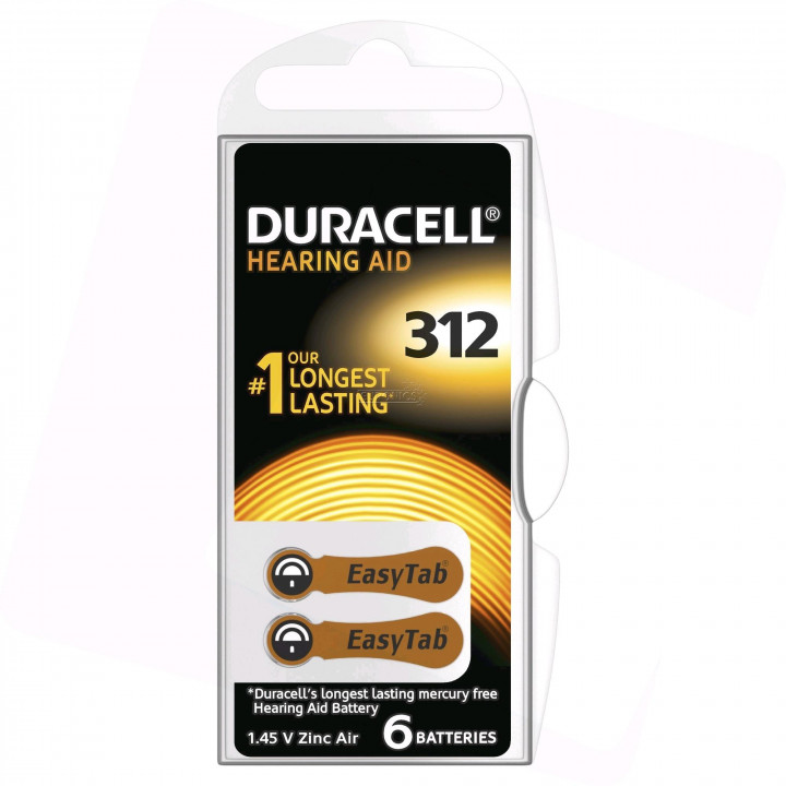 Duracell Batteries Hearing Aid 312 / x6