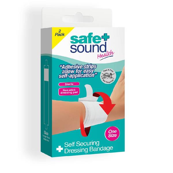 Safe+Sound Health Self Securing Dressing Bandage One Size 2 Pack