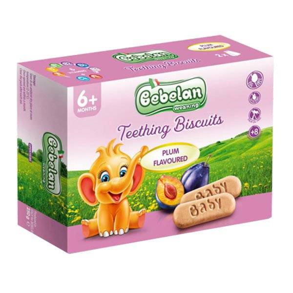 BEBELAN TEETHING BISCUITS WITH PLUM 2X100G