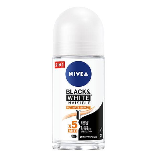 Nivea Black & White Invisible Ultimate Impact Roll On Body Deodorant 50Ml