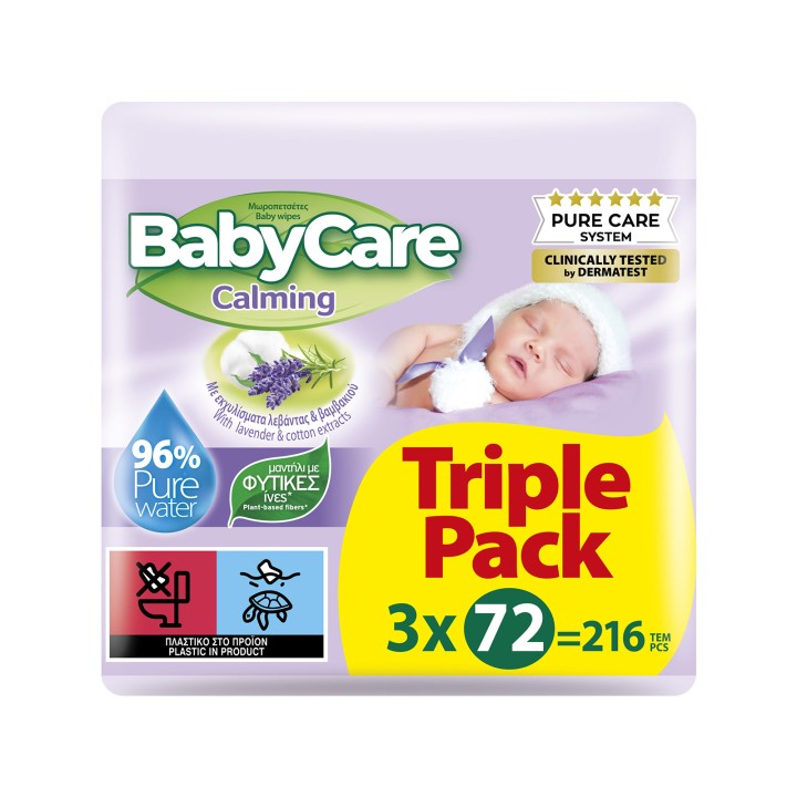 Babycare Calming 72x3 Triple Pack – baby wipes, calming, triple pack