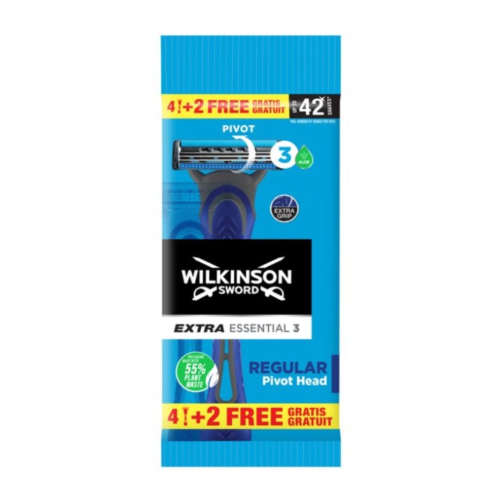 Wilkinson Extra Essential for Men 4+2 – shaving razor, mens grooming