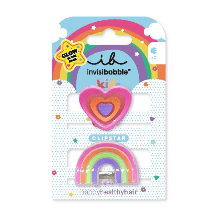 Invisibobble Clipstar Glow – Kids Happy Heart, Hair Accessory