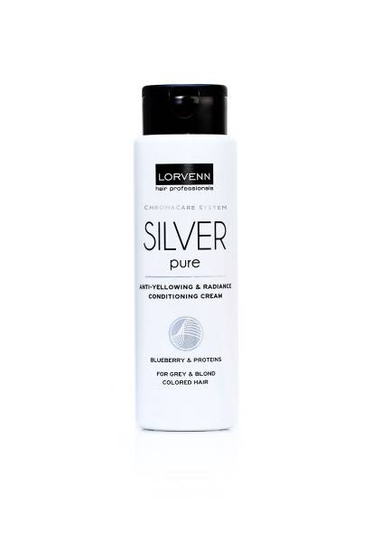 LORVENN SILVER PURE ANTI-YELLOWING & RADIANCE CONDITIONING CREAM FOR GREY & BLONDE COLORED HAIR 300ML