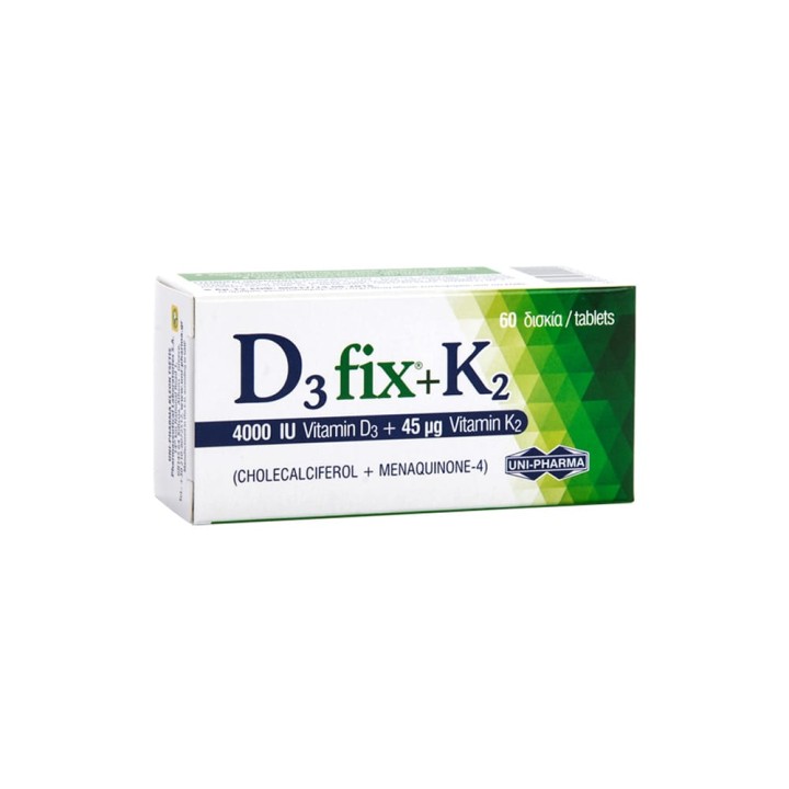 Vitamin D3 Fix 4000 Iu + K2 Unipharma 45Mcg 60Tabs