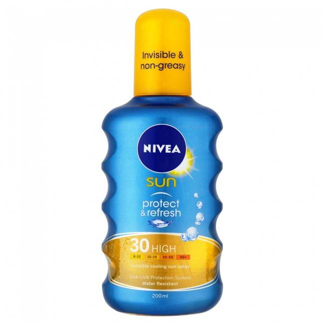 NIVEA SUN PROTECT REFRESH SPF30 INVISIBLE SUNSCREEN SPRAY 200ML