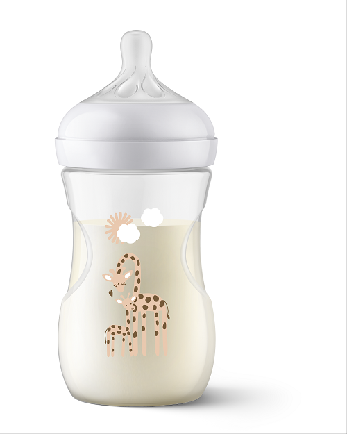 Philips Avent Natural Response Giraffe Plastic Baby Bottle 1M+ Scy903 , 260Ml