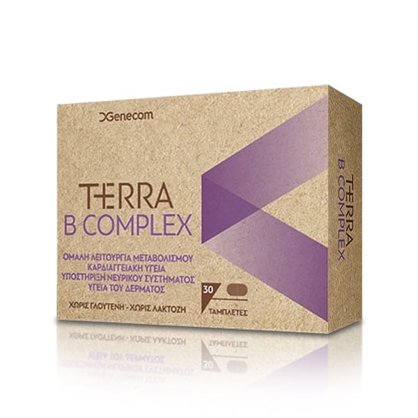 Genecom Terra B-Complex Dietary Supplement With B-Complex Vitamins 30Tabs