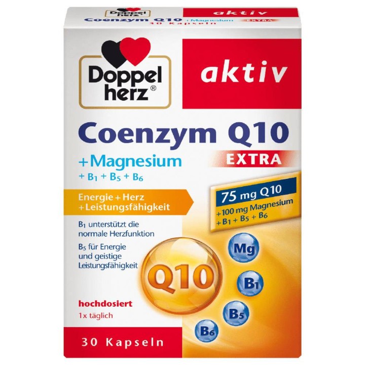 Doppelherz Coenzyme Q10 + Magnesium+ B1 B5 B6 30 Tablets