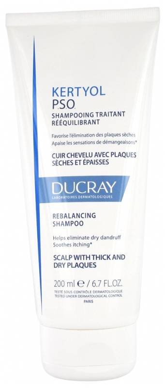 Ducray Kertyol P.S.O Rebalancing Treatment Shampoo Complementary Care For Psoriasis Prone Skin, Elliminates Dry Dandruff & Soothes Itching 200ml