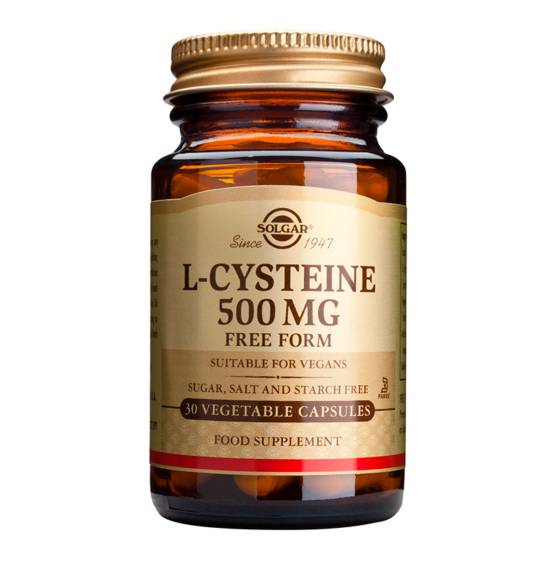 Solgar L-Cysteine 500Mg. For Skin Hair & Nails & Antioxidant 30 Capsules