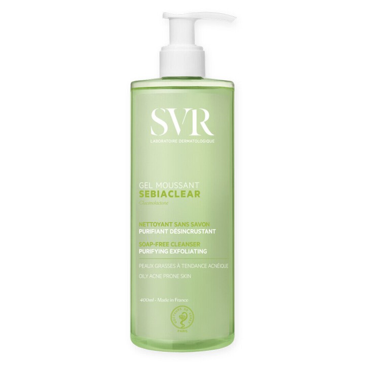 Svr Sebiaclear Gel Moussant Soap Free face cleanser Purifying Exfoliating 400Ml