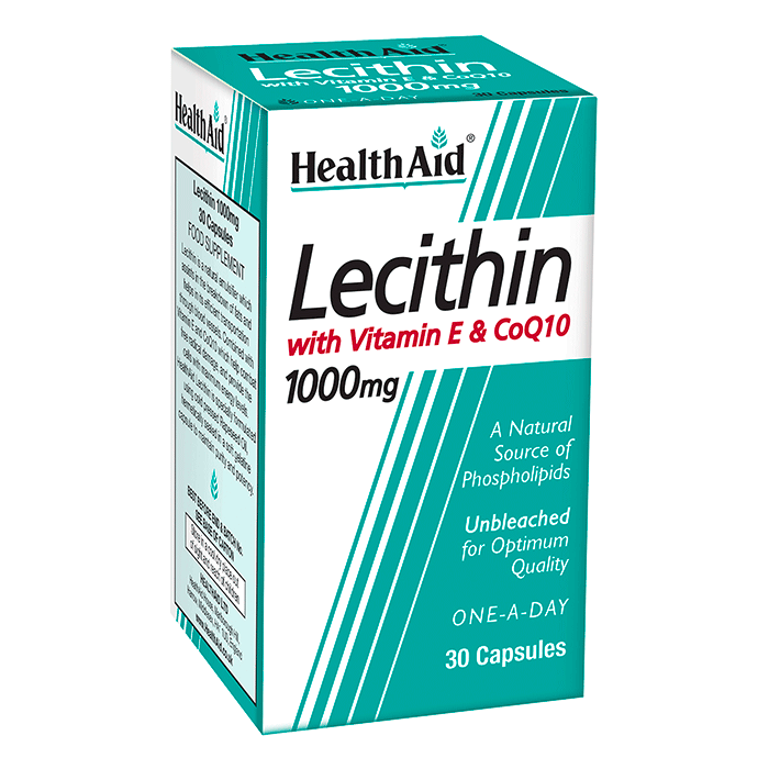 HealthAid Lecithin 1000mg+Vit. E+CoQ10 30 Capsules