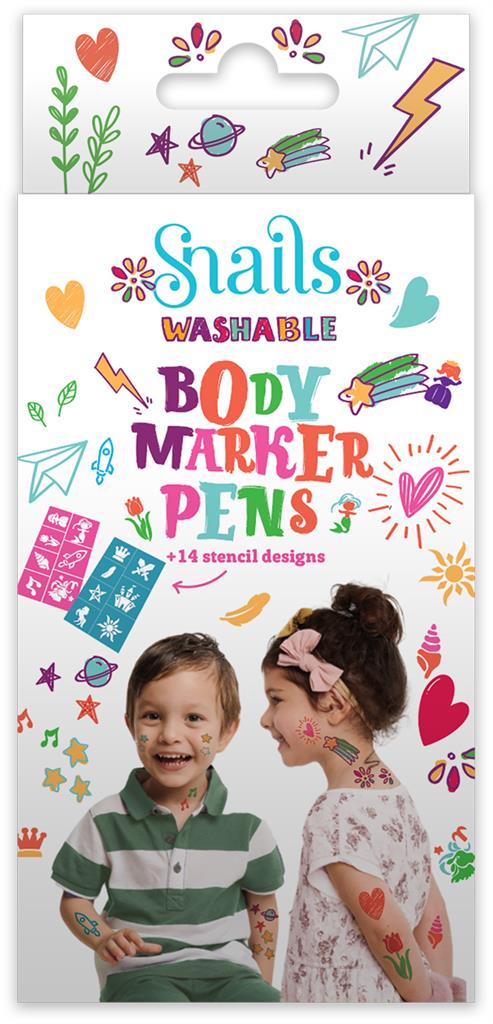 Snails Washable Body Marker Pens 14 Pcs