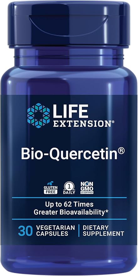 Life Extension Bio-Quercetin, Immune Health Supplement, Heart Health Support, Gluten Free, Non-GMO, Vegetarian, 30 Capsules