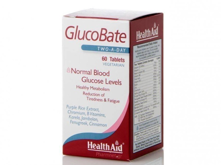Health Aid Glucobate Helps Maintain Normal Blood Glucose Levels 60 Tablets