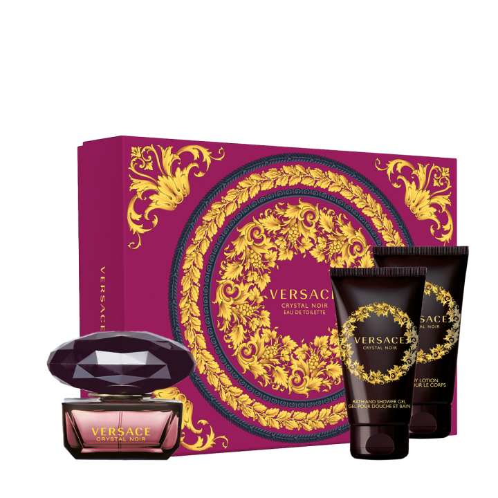 Versace Crystal Noir Eau De Toilette 50Ml + Body Lotion 50Ml + Bath & Shower Gel 50Ml Gift Set