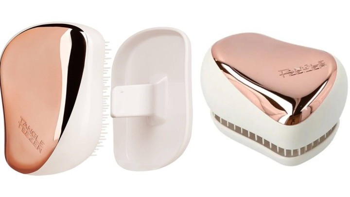 Tangle Teezer Mini Compact Styler Rose Gold Cream