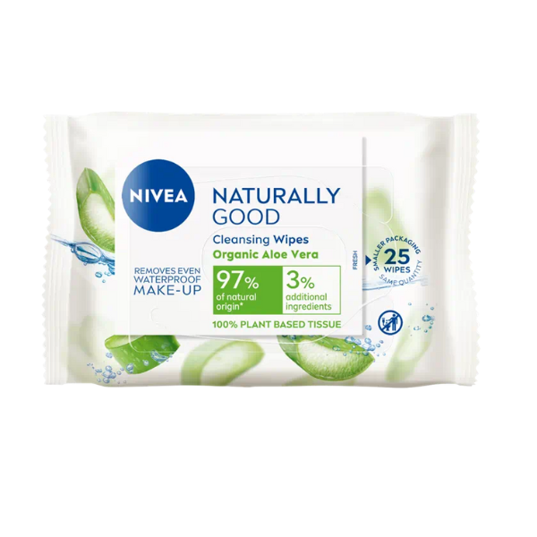 Nivea 89566 Naturally Good Wipes 25S