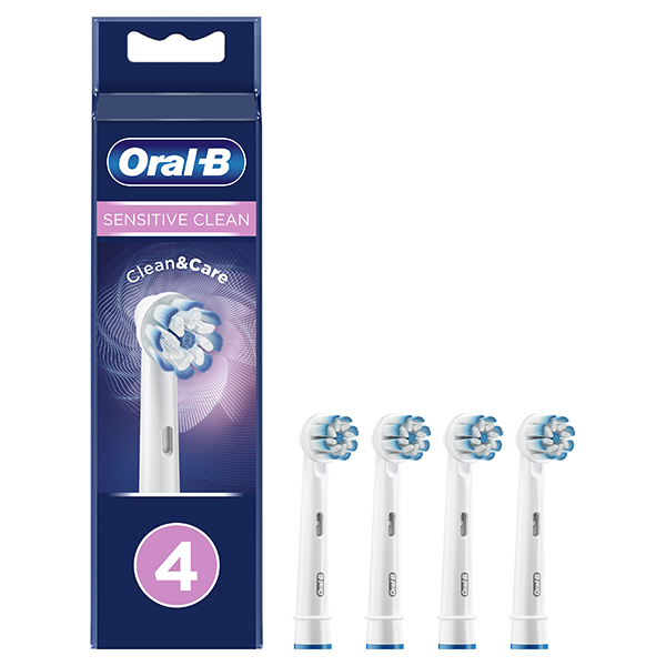 Oral-B Sensitive Clean Replacement Brush Heads, 4Pcs